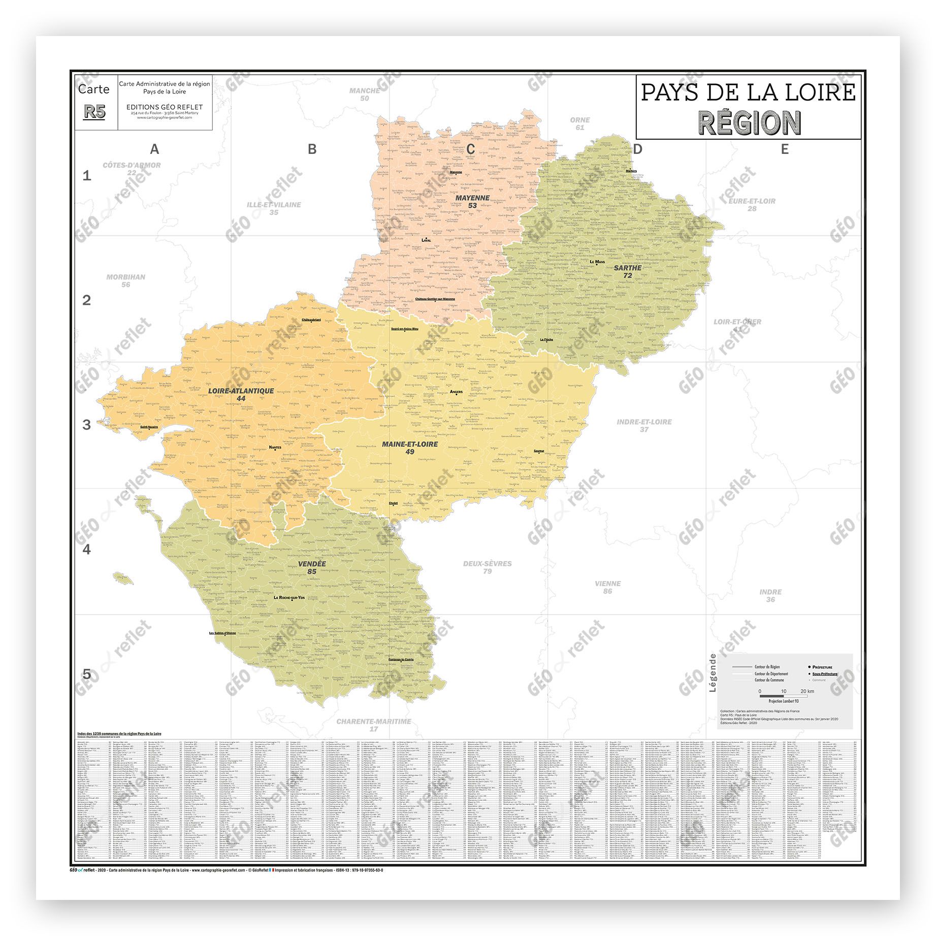 Carte de la Région Pays de la Loire