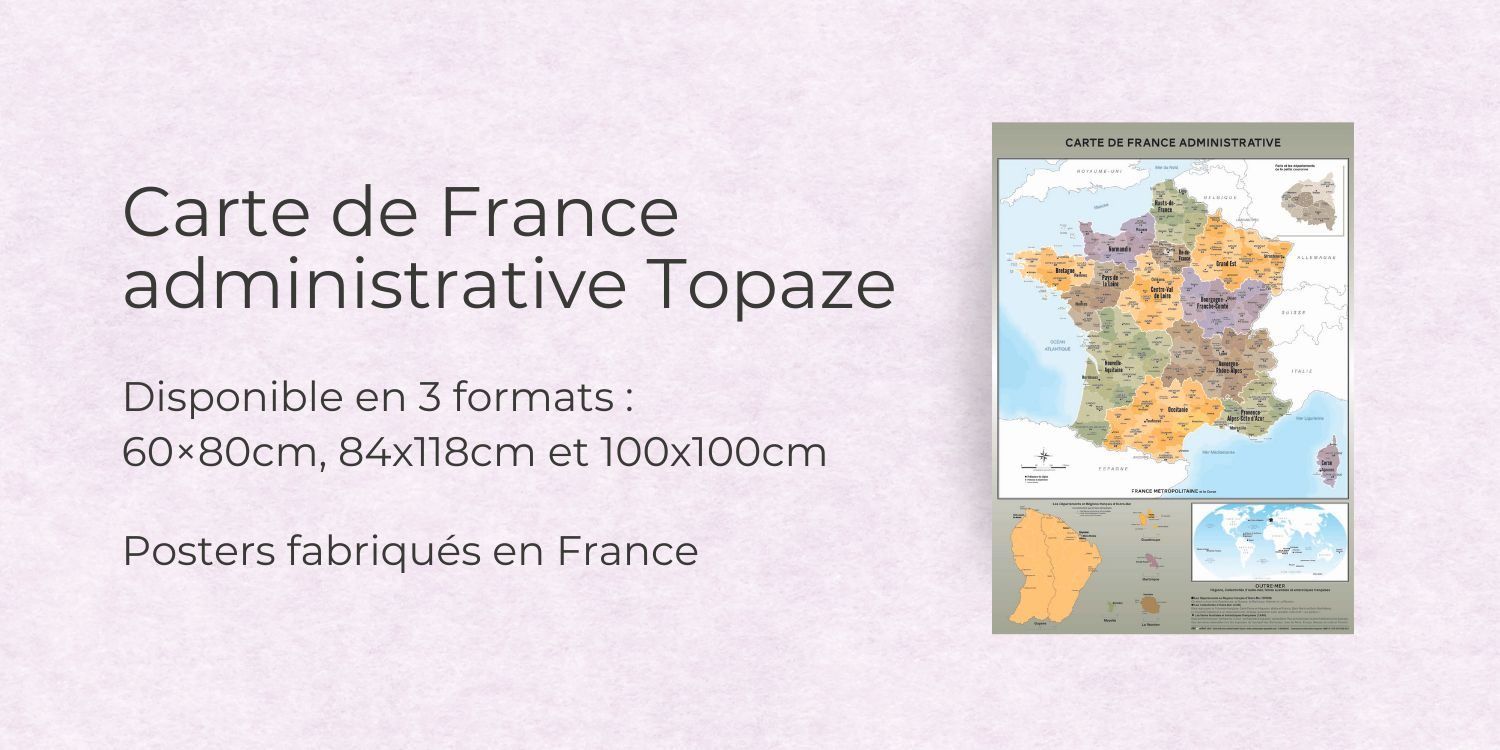 Carte de France administrative topaze