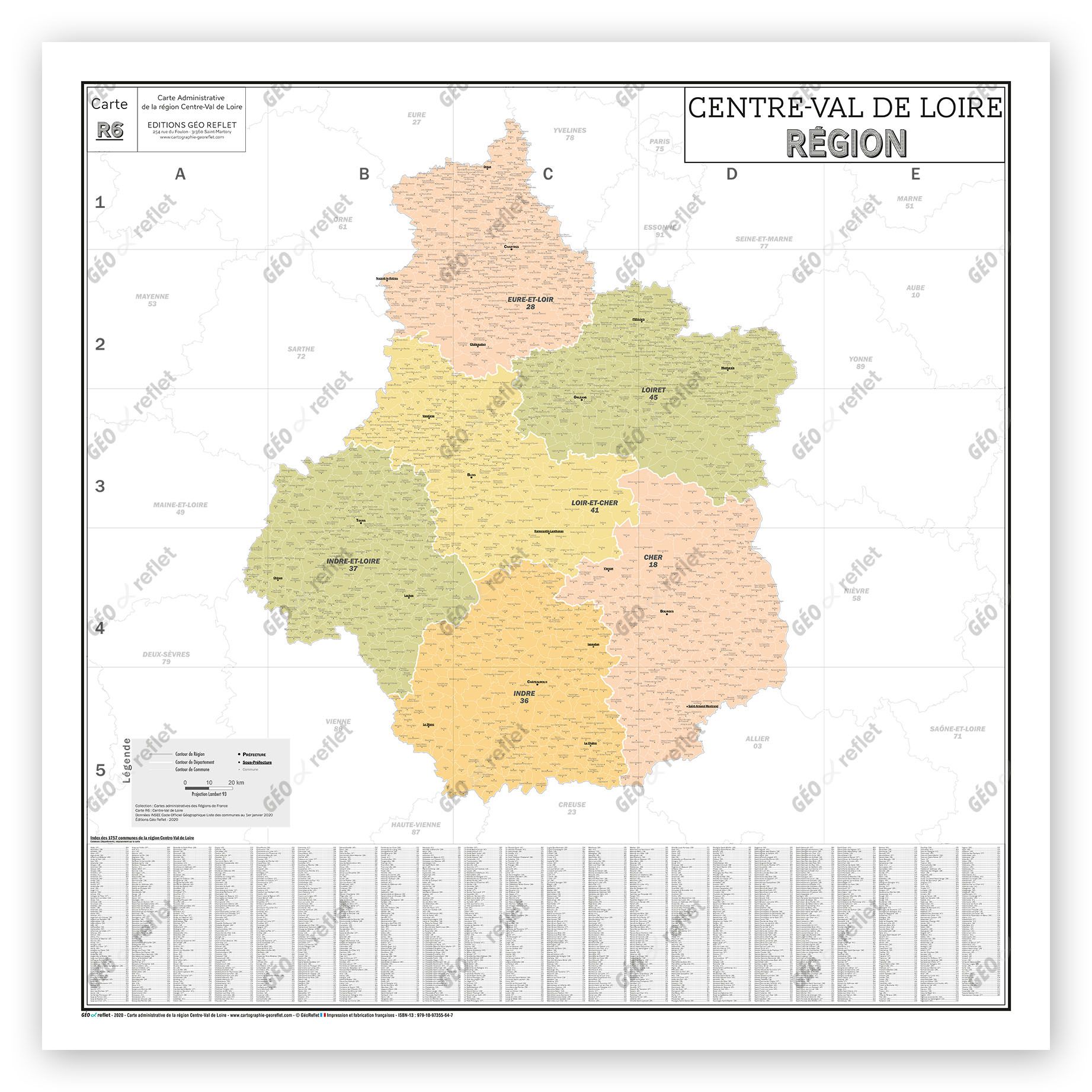 Carte de la Région Centre-Val-de-Loire