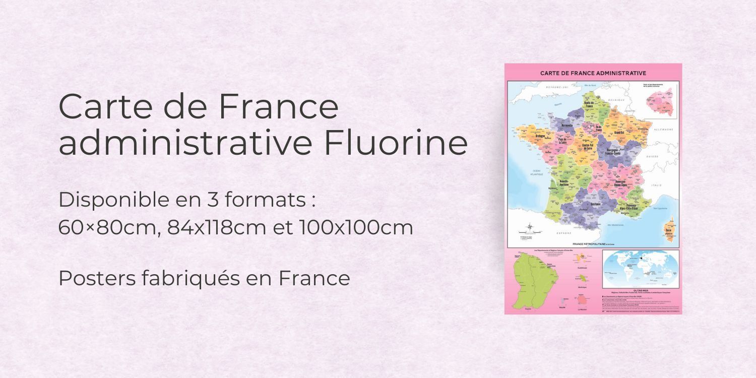 Carte de France administrative fluorine