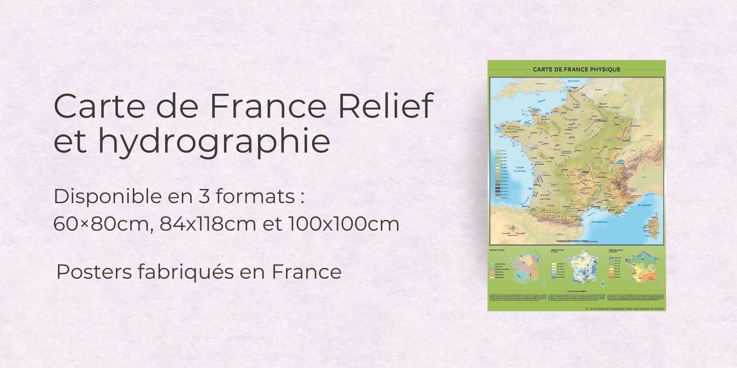 Carte de France administrative relief