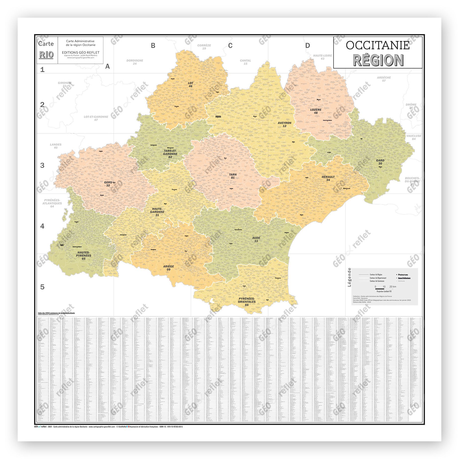 Carte de France Région Occitanie