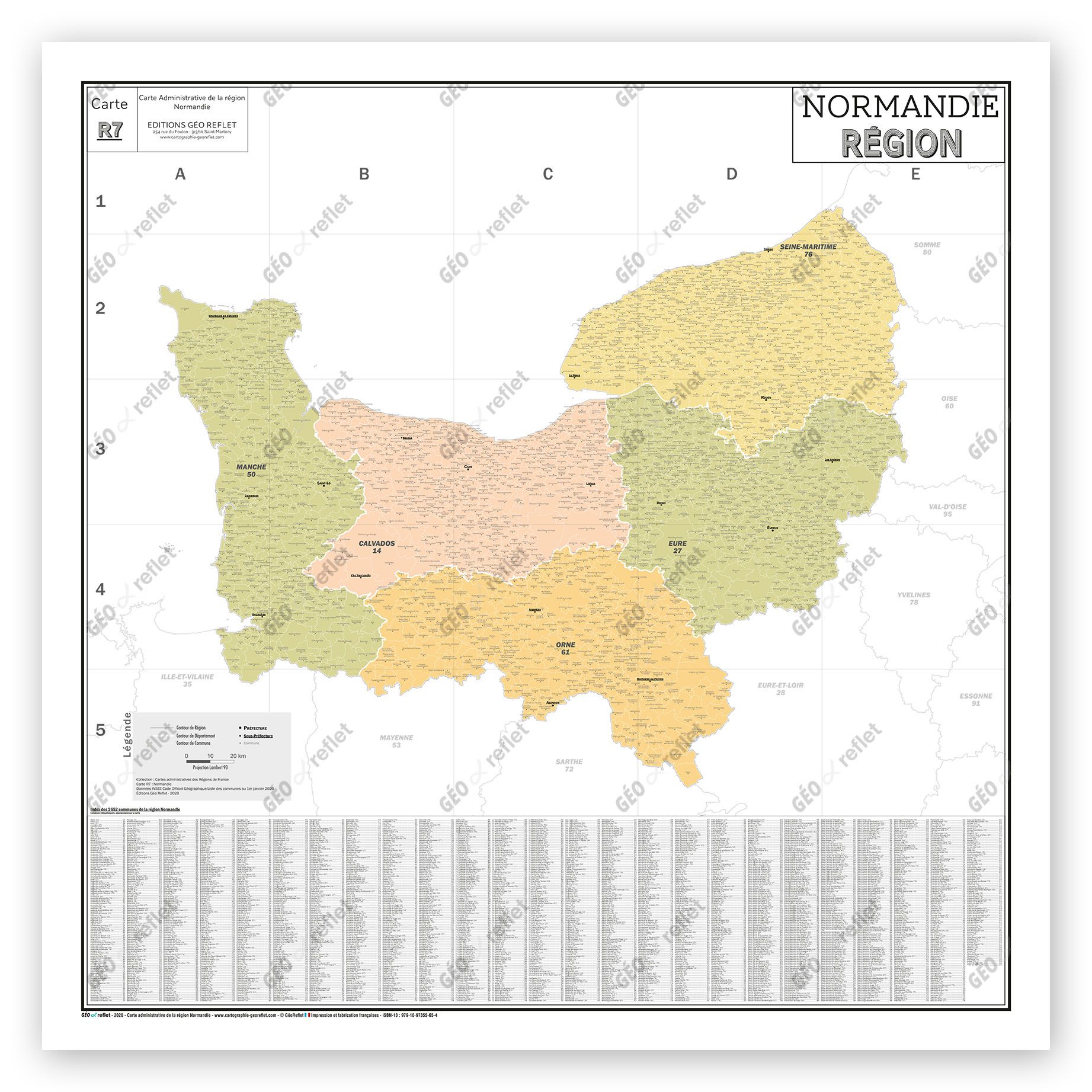 Carte de  la Région Normandie