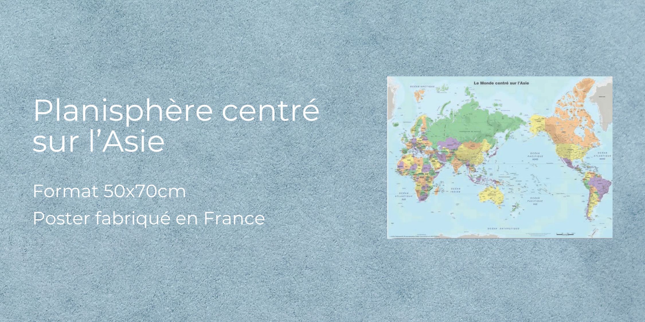 Mappemonde centrée sur l'Asie