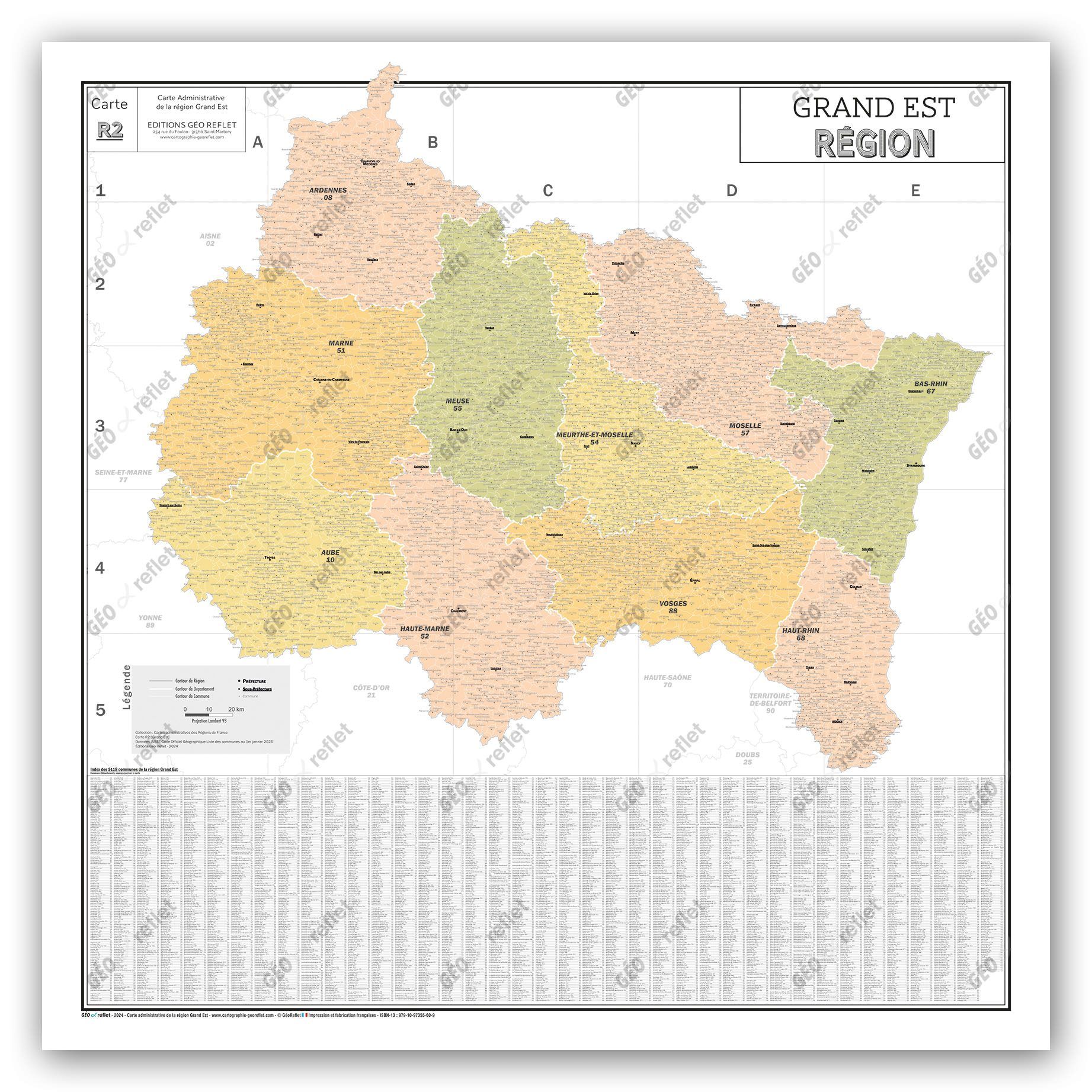 Carte de la Région Grand-Est