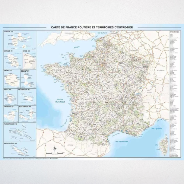 Carte de France routière et DROM