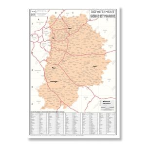 Carte du département de la Seine-et-Marne (77)