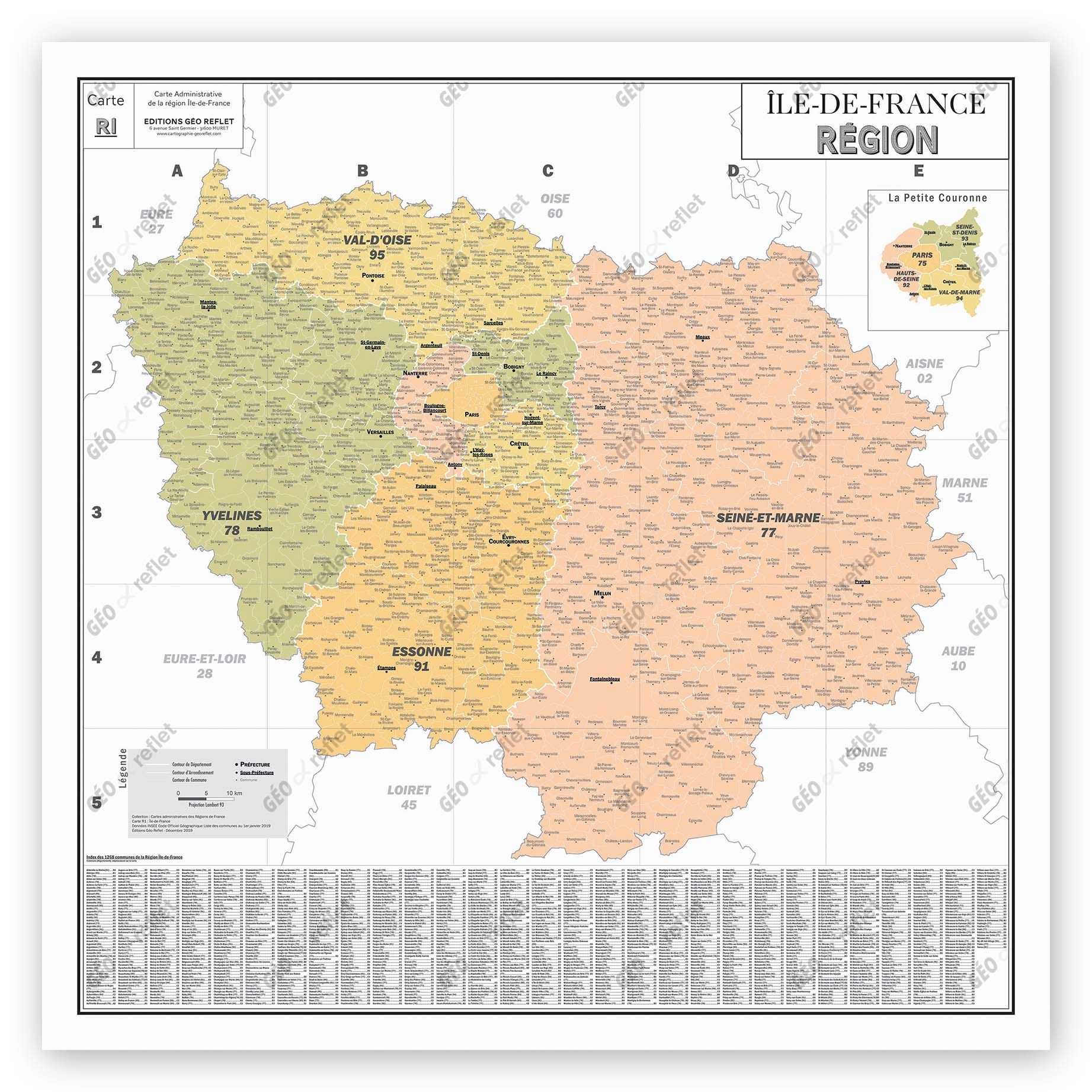 Carte de la Région Ile de France