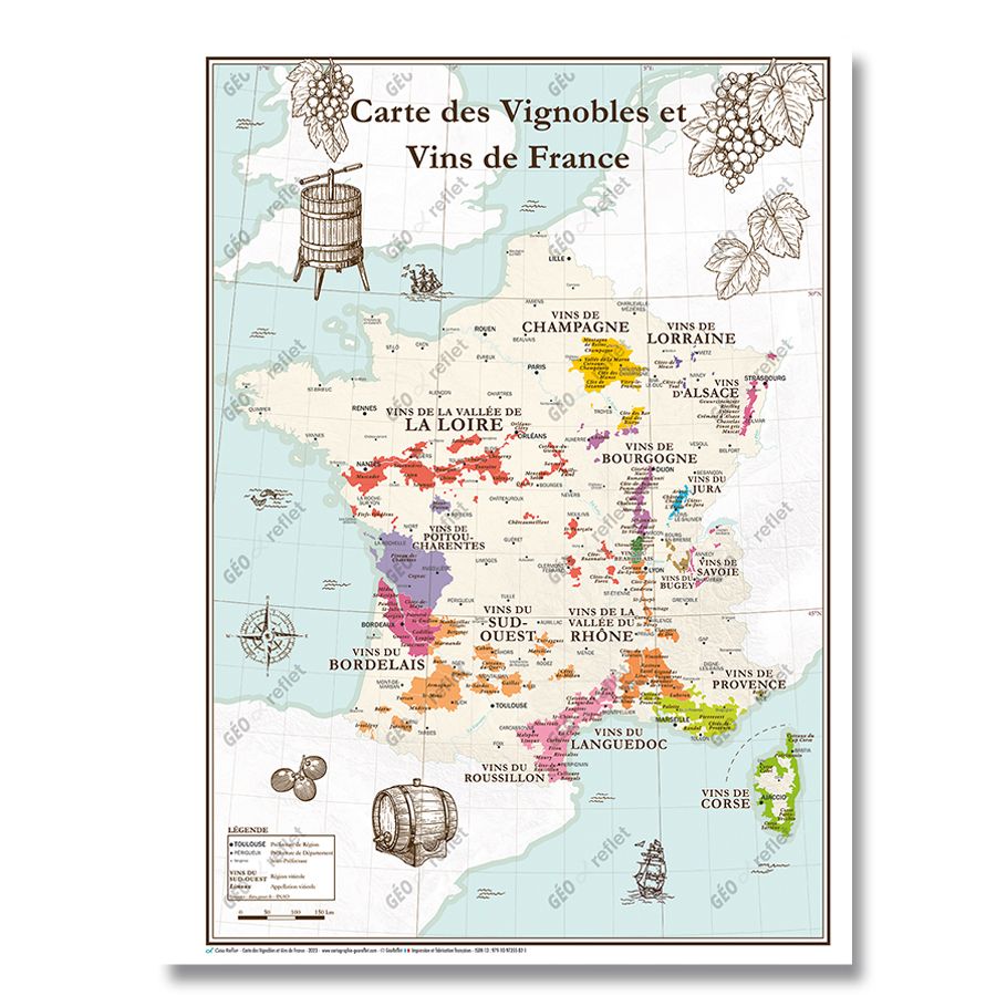 Carte des Vignobles et Vins de France
