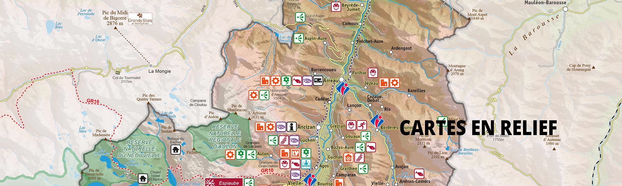 Cartographie touristique en relief - Voir le terrain