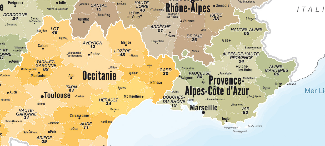 Carte de France administrative : Commandez sur Techni-Contact