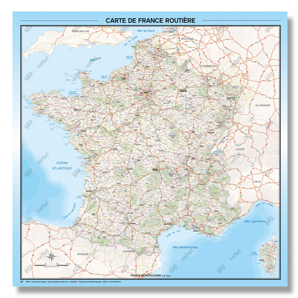 Acheter une carte de France routière magnétique