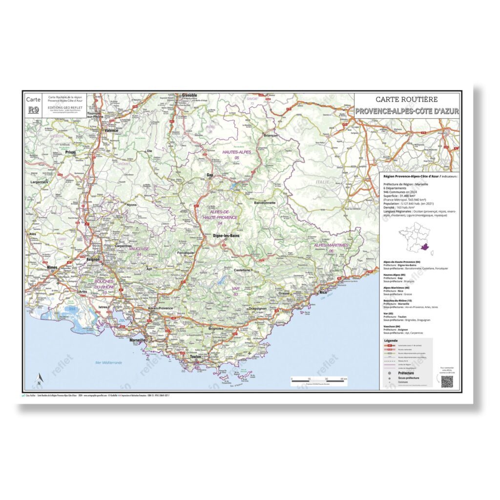 Carte Routière Région PACA : affichez votre Zone de Prospection