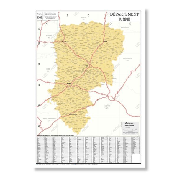 Carte du département de l'Aisne