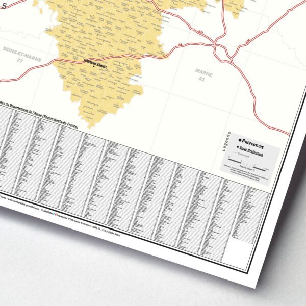 Carte du département de l'Aisne - extrait