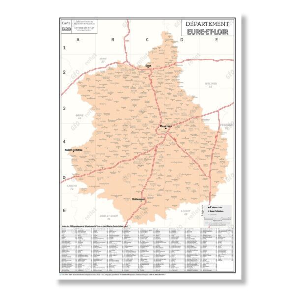 Carte du département de l'Eure-et-Loir