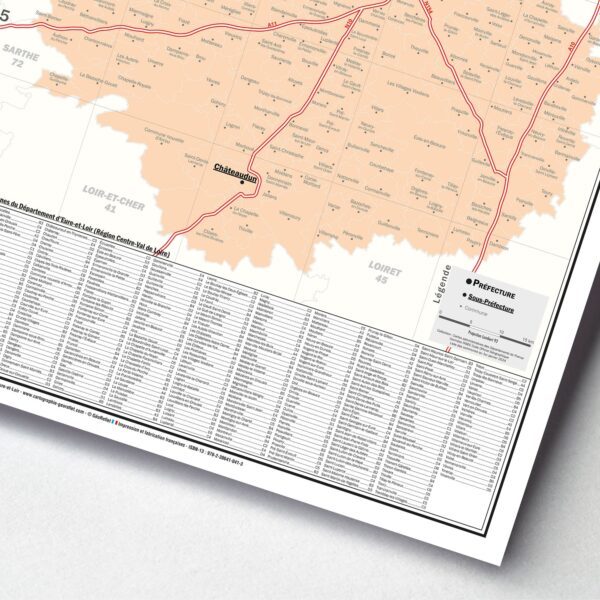 Carte du département de l'Eure-et-Loir - extrait