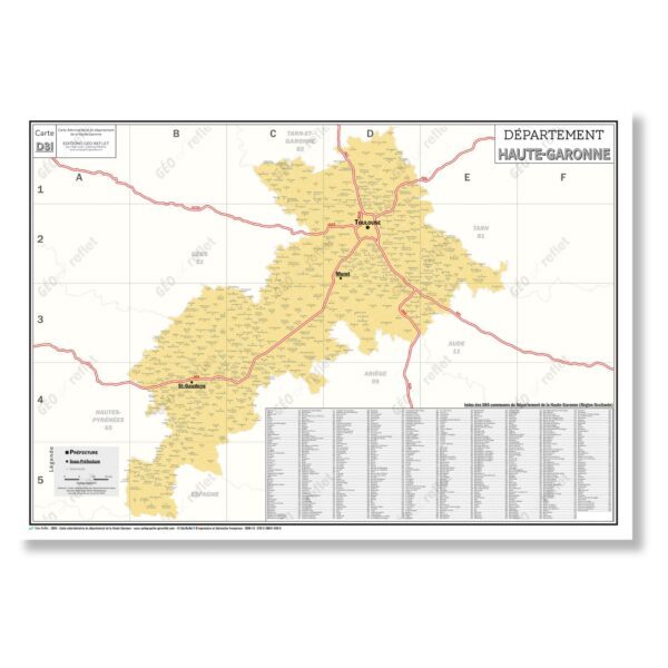 Carte du département de la Haute-Garonne