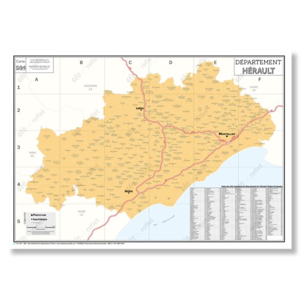 Carte du département de l'Hérault