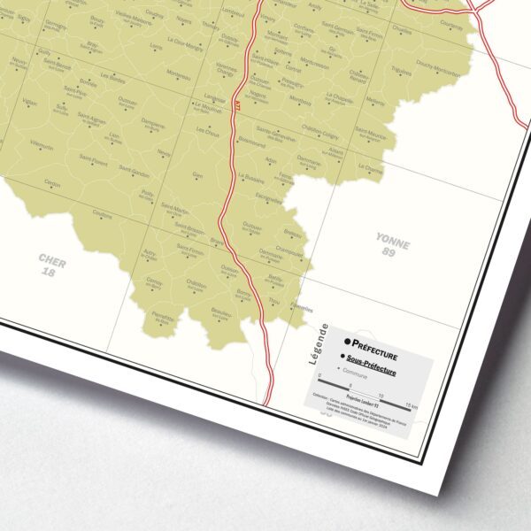 Carte du département du Loiret - extrait