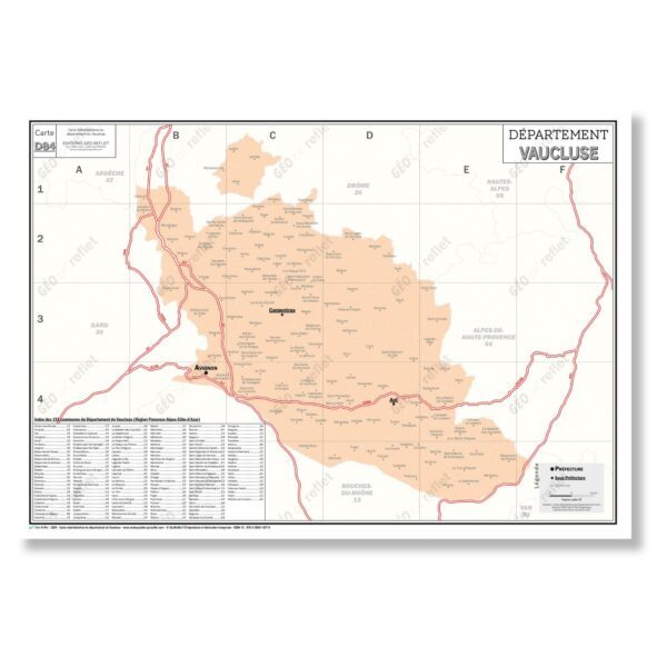 Carte du département du Vaucluse