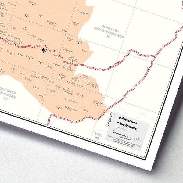 Carte du département du Vaucluse - extrait