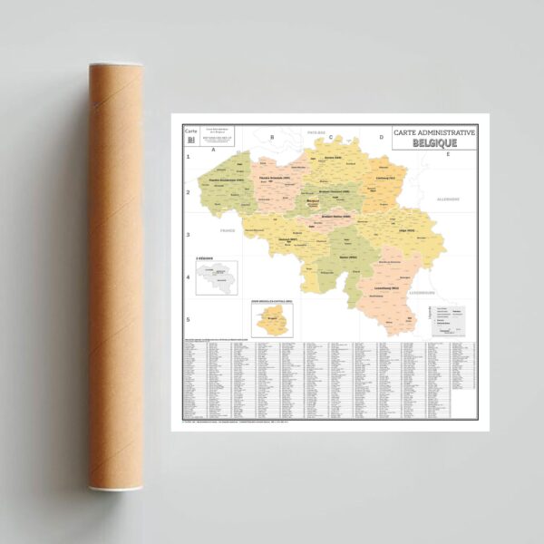 Carte administrative de la Belgique - extrait