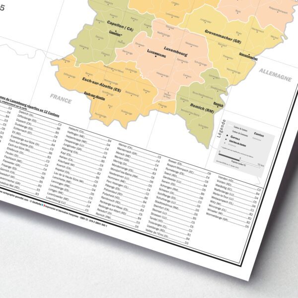 Carte administrative du Luxembourg - extrait