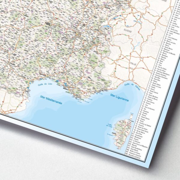 Carte de France routière et Territoires d'Outre-mer - extrait